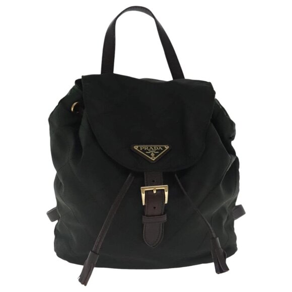 PRADA Backpack Nylon Green Gold Auth bs19006 - Picture 10 of 16